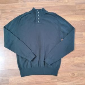 Comune Men's Henley Pullover Sweater Sweatshirt M Black